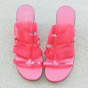 BARELYUSED LIKE NEW RUBY RED SIZE 8 ITALIAN SHOEMAKER SIZE 8 WOMEN'S STRAP SHOES